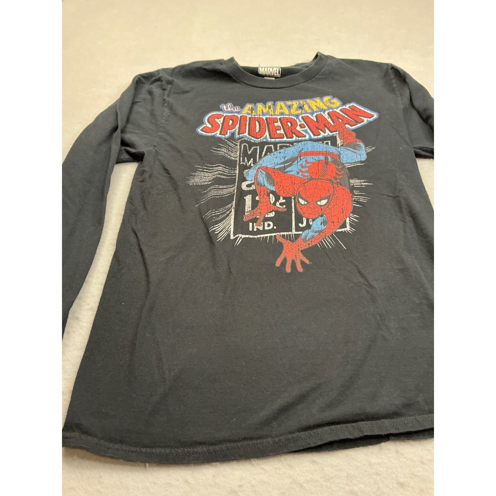 Marvel Spider-Man Long Sleeve Graphic T-Shirt Black Small Superhero Comic‎ Tee